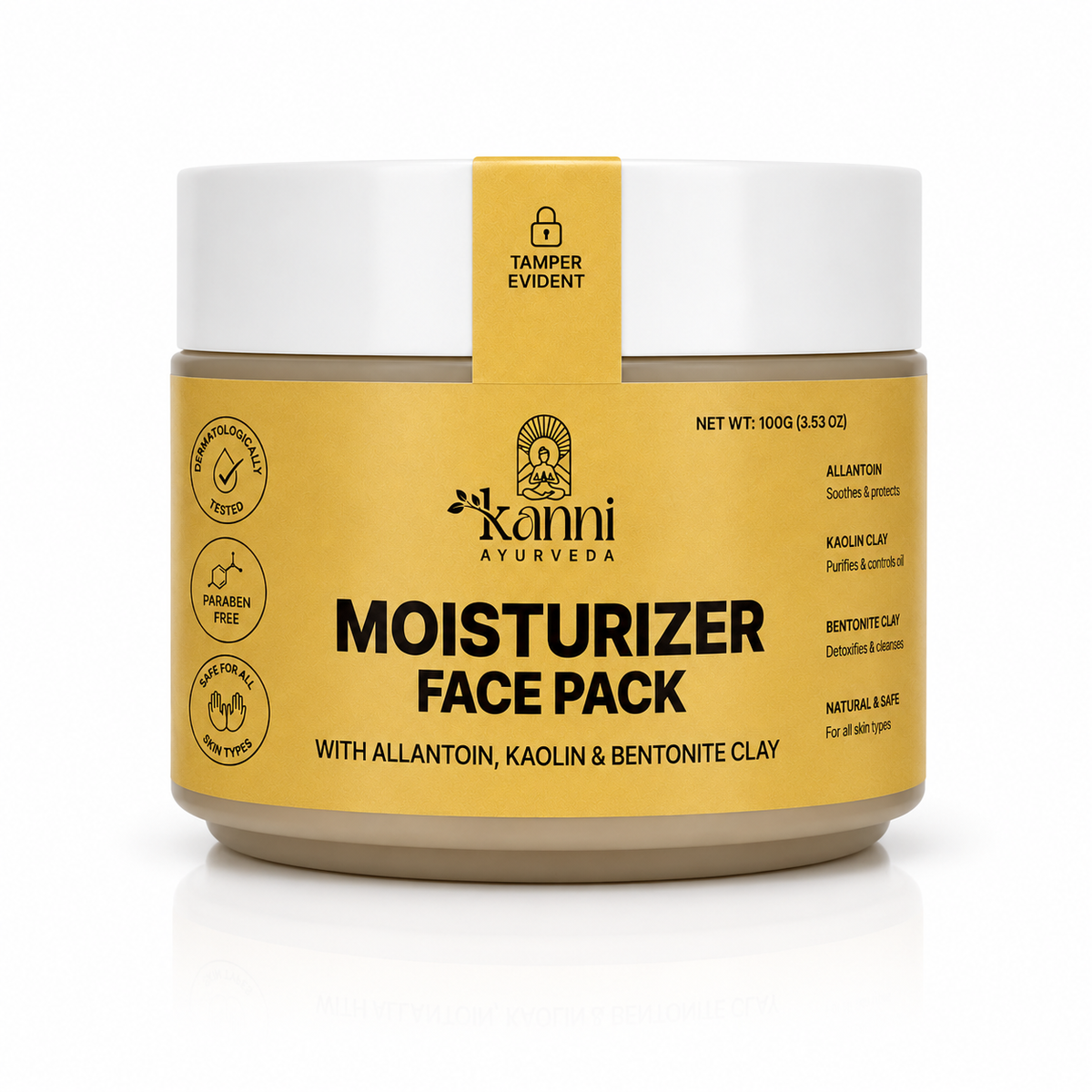 Kanni Ayurveda Moisturizing Face Pack with Allantoin, Kaolin & Bentonite Clay