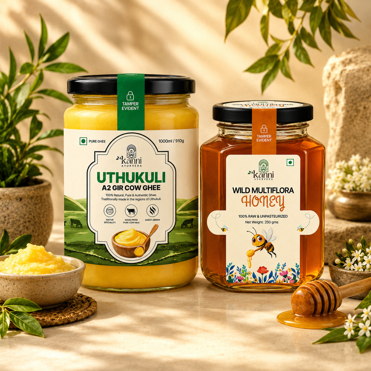 Kanni Ayurveda Ghee & Honey Wellness Duo